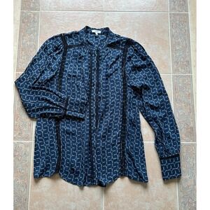 Reiss chain print blouse‎ Blue  size 6